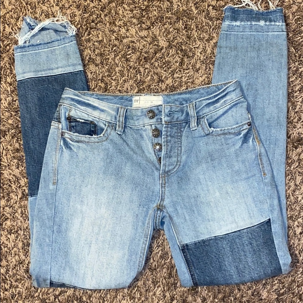 FREE PEOPLE patchwork jeans